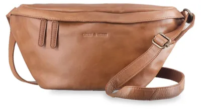 Image de GREENBURRY Cuir sac à épaule bandoulière Colombiana Boombag Nougat brun
