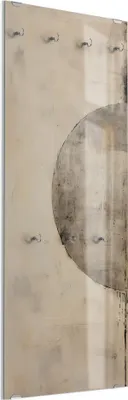 Produktbild von DEQORI Kleiderhaken aus Glas 50x125 cm 'Kreis der Gegensätze' Wand Garderobe Paneel Haken