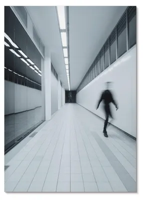 Produktbild von POSTER - 42x59 cm (A2) - AKP - Moderner Flur in Weiß- und Grautönen -  Wandbild für Wohnzimmer Schlafzimmer & Flur, Modernes Poster Wanddeko, Ungerahmt