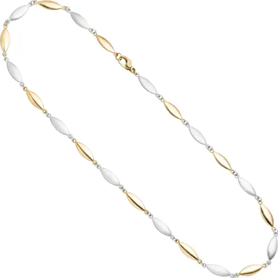 Produktbild von JOBO Halskette Kette 585 Gold Gelbgold Weißgold bicolor matt 45 cm Goldkette