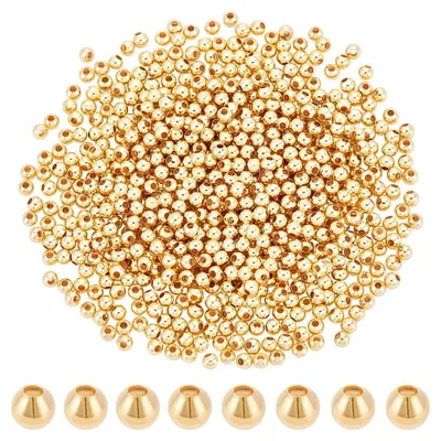 600 Stück 3 mm runde Goldperlen für DIY-Schmuck