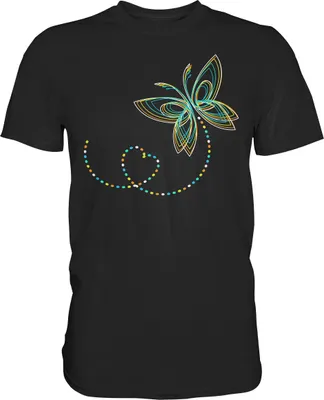 Produktbild von Frauen Bunter Schmetterling T-Shirt – Black / L