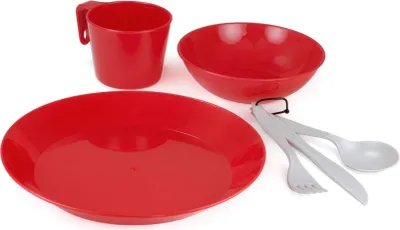 Produktbild von GSI Outdoors Cascadian 1 Personen-Geschirr-Set 6er Set, 213 g, rot; 77311