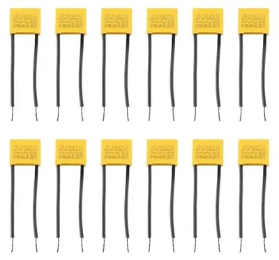 Produktbild von 12 Stück Led Entstörer Kondensator, Sicherheits Kondensatoren 0.22uF 275V X2, Entstörkondensator, Interferenz, Unterdrückungskondensatoren, geeignet für hohe Dichte PCB, LED-Lampen Blink Signallichter