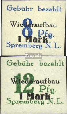 Produktbild von Briefmarken Spremberg (Niederlausitz) 1945 Mi 21B-22B (kompl.Ausg.) mit Falz Ziffern