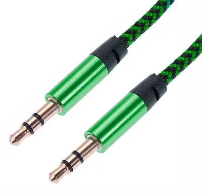 Obrázek produktu pro 1 m tkaný kabel Aux 3,5 mm – zelený