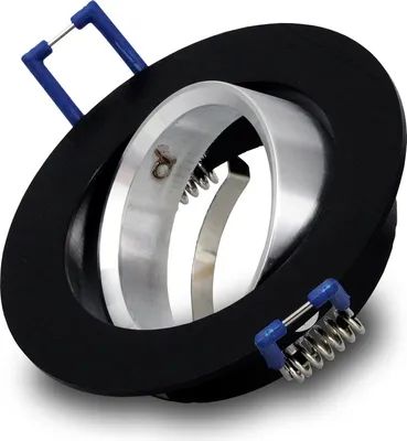 Produktbild von LED Einbauspot Rahmen GU10 Einbaustrahler Schwenkbar Einbaurahmen Rund Schwarz Einbauleuchte max 50W 230V RIK.12