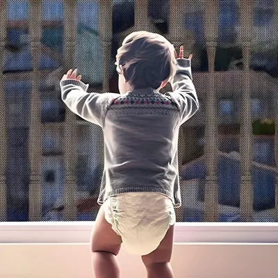 Produktbild von PolkaHome® Sicherheitsnetz für Kinder – Verstellbares Balkon- und Treppengitter, 300 x 90 cm, Schwarz