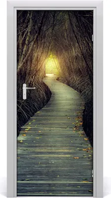 Produktbild von Tulup Türaufkleber 85x205 cm Dekorative Aufkleber Selbstklebend Wasserdichte Tapete Abnehmbar Schlafzimmer Wohnzimmer Wohnkultur - Weg im Wald