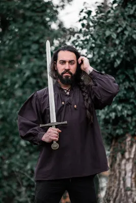 Produktbild von Mittelalter Schnürhemd Braun "Friedrich" S