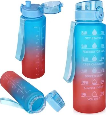 Obrázok produktu pre Veľká motivačná fľaša na pitnú vodu, do posilňovne, na fitness, tréning, 1 l