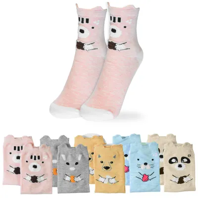 Zdjęcie produktu dla cosey - skarpety zimowe - zestaw 5 skarpet w rozmiarze 33-40 - zwierzęcy wzór