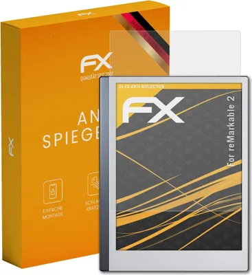 Produktbild von atFoliX FX-Antireflex 2x Schutzfolie kompatibel mit reMarkable 2 Displayfolie