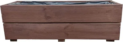 Produktbild von Blumenkasten aus Holz 60 cm – Pflanzkasten Balkon & Terrasse – Wetterfest imprägniert – Fertig montiert – Pflanzkübel Holz D27 Palisander