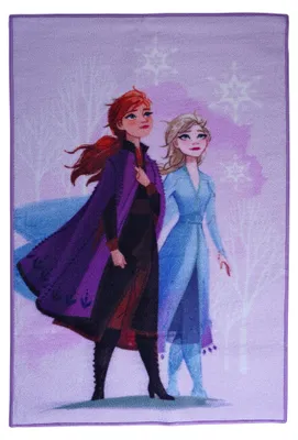 Produktbild von Disney Home Kinderteppich - Kinderspielteppich für Kinderzimmer, Spielzimmer - Rutschfeste Disney Frozen & Anna Teppich 80 x 120 cm