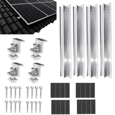 Solarmodulhalter-Set, 4 Stück, Aluminium, 300 mm, für Dachmontage
