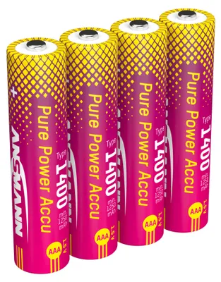 Image de ANSMANN 1311-0034 "Pure Power" : Batteries lithium-ion Micro AAA (1250 mAh), lot de 4