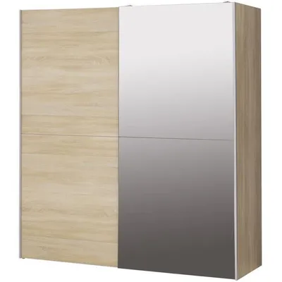 Produktbild von Kleiderschrank mit 2 Schiebetüren und Spiegel – Sonoma-Eiche – 170,3 x 61,2 x 190,5 cm – ULOS