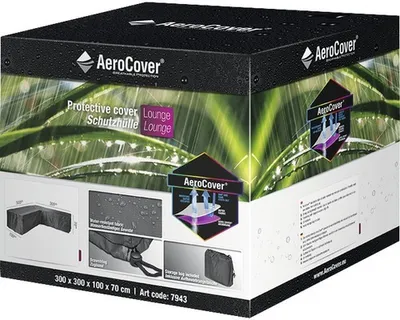 Produktbild von AeroCover Eck-Lounge-Hülle L-form 300x300x100x70cm, Patio sofa cover, Grau, Polyester, 1 Stück(e), 3 m