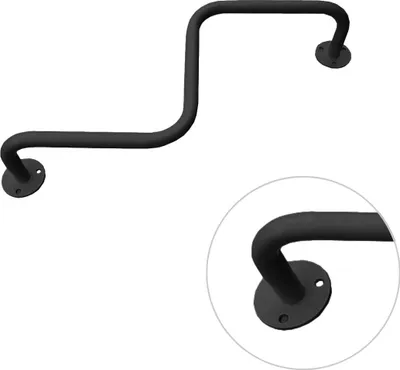 Produktbild von gebogene Deckenklimmzugstange schwarz, stabil 100kg