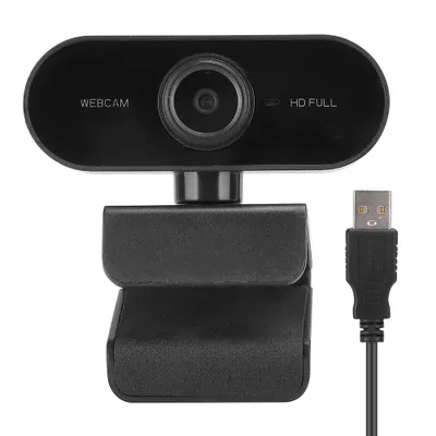 Produktbild von 1080P Webcam, USB-Webkamera Winkeleinstellbare HD-Computer kamera mit Mikrofon Laptop PC Desktop-Webcam für Videoanrufe (schwarz)