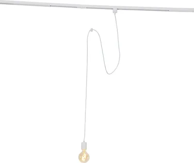 Produktbild von QAZQA - Modern Weiße Hängelampe I Pendellampe I Puristische Pendelleuchte für Schienensystem I Spotlight I Deckenspot I Deckenstrahler I Strahler 1-phasig - Iconic Cavalux I Wohnzimmer I Schlafzimmer