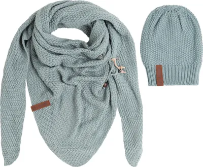 Produktbild von Knit Factory Coco Dreiecksschal & Coco Mütze - Stone Green