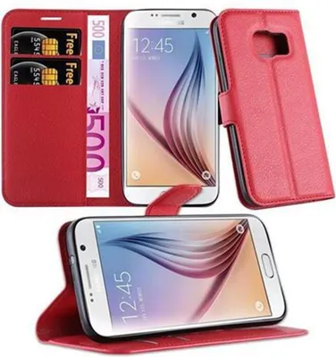 Immagine prodotto di Cadorabo custodia per Samsung Galaxy S7 custodia protettiva in rosso custodia per cellulare cover chiusura magnetica