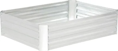 Produktbild von Fortuna Lai Hochbeet aus verzinktem Stahl 120 x 90 x 30 cm Gartenbeet Pflanzkasten Silber für Blumen & Gemüse