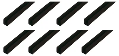 Obrázek produktu pro Alberts, 8 kusů U-profilů, hliník, černá barva, rozměry 10 x 18 x 10 x 1 mm, délka 1 metr