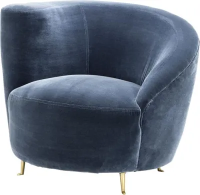 Produktbild von Casa Padrino Designer Sessel Blau 91 x 85 x H. 74 cm - Luxus Kollektion