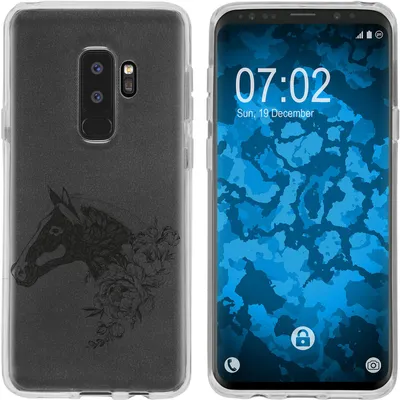 Produktbild von PhoneNatic Case kompatibel mit Samsung Galaxy S9 Plus Silikon-Hülle Floral Pferd M5-1