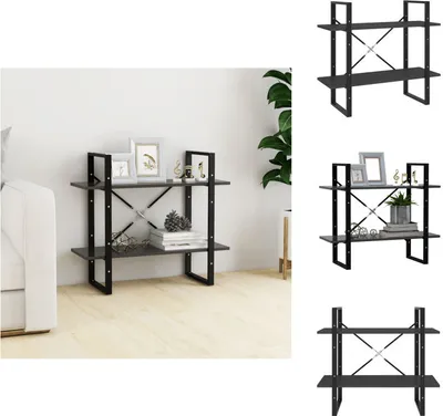 Immagine prodotto di vidaXL Libreria 2 scomparti grigio 80x30x70 cm in legno - Librerie e scaffali