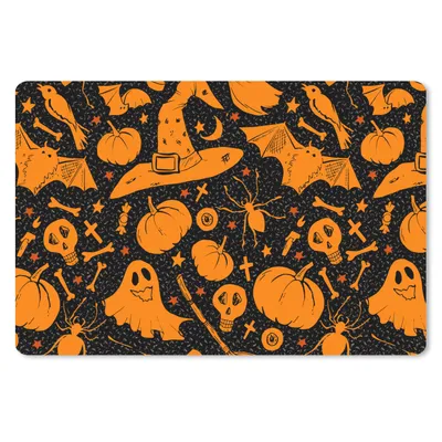 Produktbild von MuchoWow® Schreibtischunterlage Halloween - Orange - Muster 60x40 cm - XXL Mauspad - Großes Mauspad