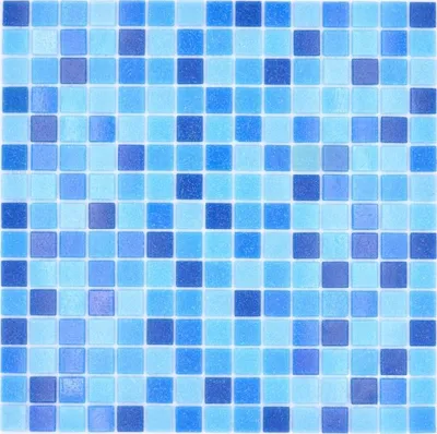 Produktbild von Mosaikfliese Glasmosaik Classic Mix Glas blau 5F papierverklebt Poolmosaik Schwimmbadmosaik MOS210-PA339