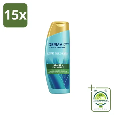 Zdjęcie produktu dla 15 sztuk szamponu Head & Shoulders DermaXPro, łagodzący, przeciwłupieżowy, pojemność 225 ml - opakowanie zbiorcze