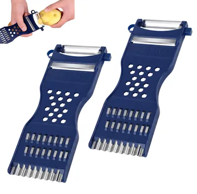 6-in-1 Gemüseschäler, 2 Stück, multifunktional, blau