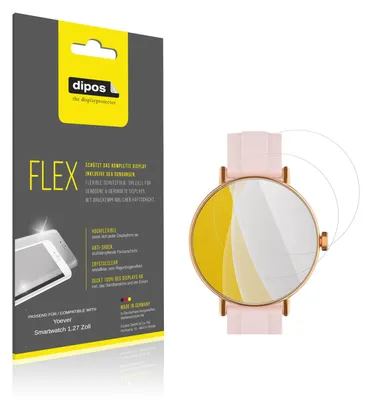 Immagine prodotto di 2x Pellicola protettiva per Yoever Smartwatch 1.27 Zoll, rivestimento al 100%, Protezione dipos Flex
