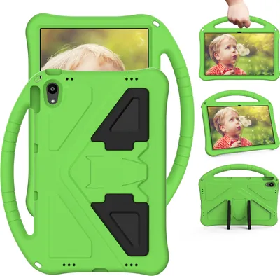 Produktbild von Kinder Hülle für Lenovo Tab P11 TB-J606F/ Tab P11 Plus TB-J616F/J607F, Eva Leichte Stoßfeste Faltbarem Ständer, Kids Griff Schutzhülle Grün