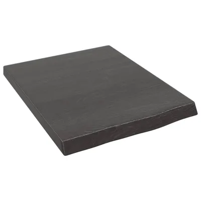 Productafbeelding van Wastafelblad 40x50x(2-4) cm behandeld massief hout donkerbruin