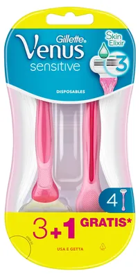 Produktbild von Venus Gillette Sensitive Damenrasierer Einweg, 3 + 1 Rasierer