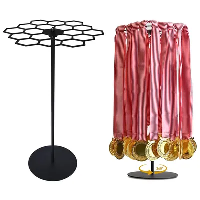 Produktbild von Drehbarer Medaillenhalter aus Metall, Medaillen-Display für über 45 Medaillen, ideal für Sportarten, einfach anzubringen
