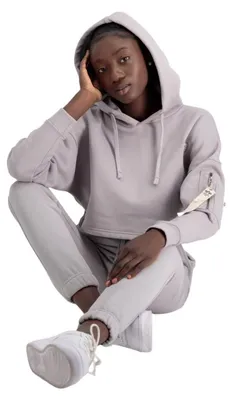 Productafbeelding van Alpha Industries Organics Cropped OS Hoodie voor dames, biologisch katoen, groene kleur