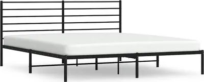 Obrázok produktu pre vidaXL Detská posteľ s čelom kovová čierna 193x203 cm
