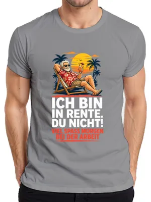 Obrázek produktu pro Tričko s nápisem "Jsem v důchodu. Ty ne. Přeji ti hodně štěstí. Sarkasmus." Barva: šedá, velikost: XL