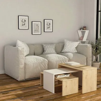 Obrázek produktu pro Designový konferenční stolek KANTRA dub / bílá