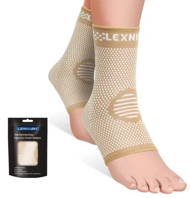 Produktbild von Enkelbandage Kompression, Größe M, beige, für die Unterstützung bei Verstauchungen