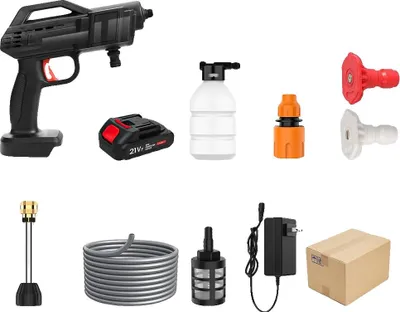 Immagine prodotto di Pistola ad acqua, design cordless, pulizia ad alta pressione, con 2 batterie