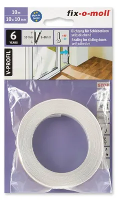 Produktbild von V-Profildichtung fix-o-moll 10m weiß