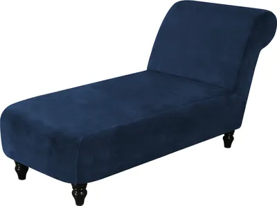 Obrázek produktu pro Sametové bezruké lehátko Chaise Longue Sofa Cover, Stretch Leisure Chair Cover Recliner Sofa Cover Non-Slip Furniture Protector for Reclining Sofa (Blue )
